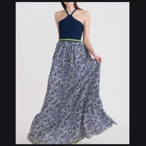 NWT $895 Tanya Taylor Fifi Mixed Media Maxi Dress